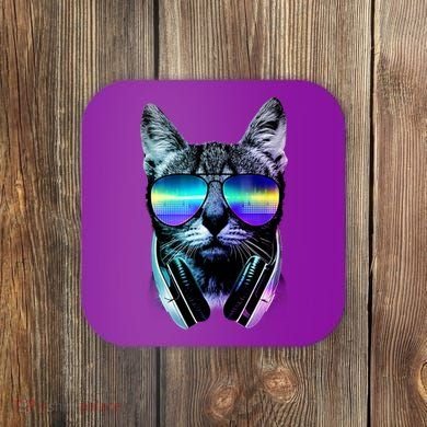 DJ Cat Retro Coaster
