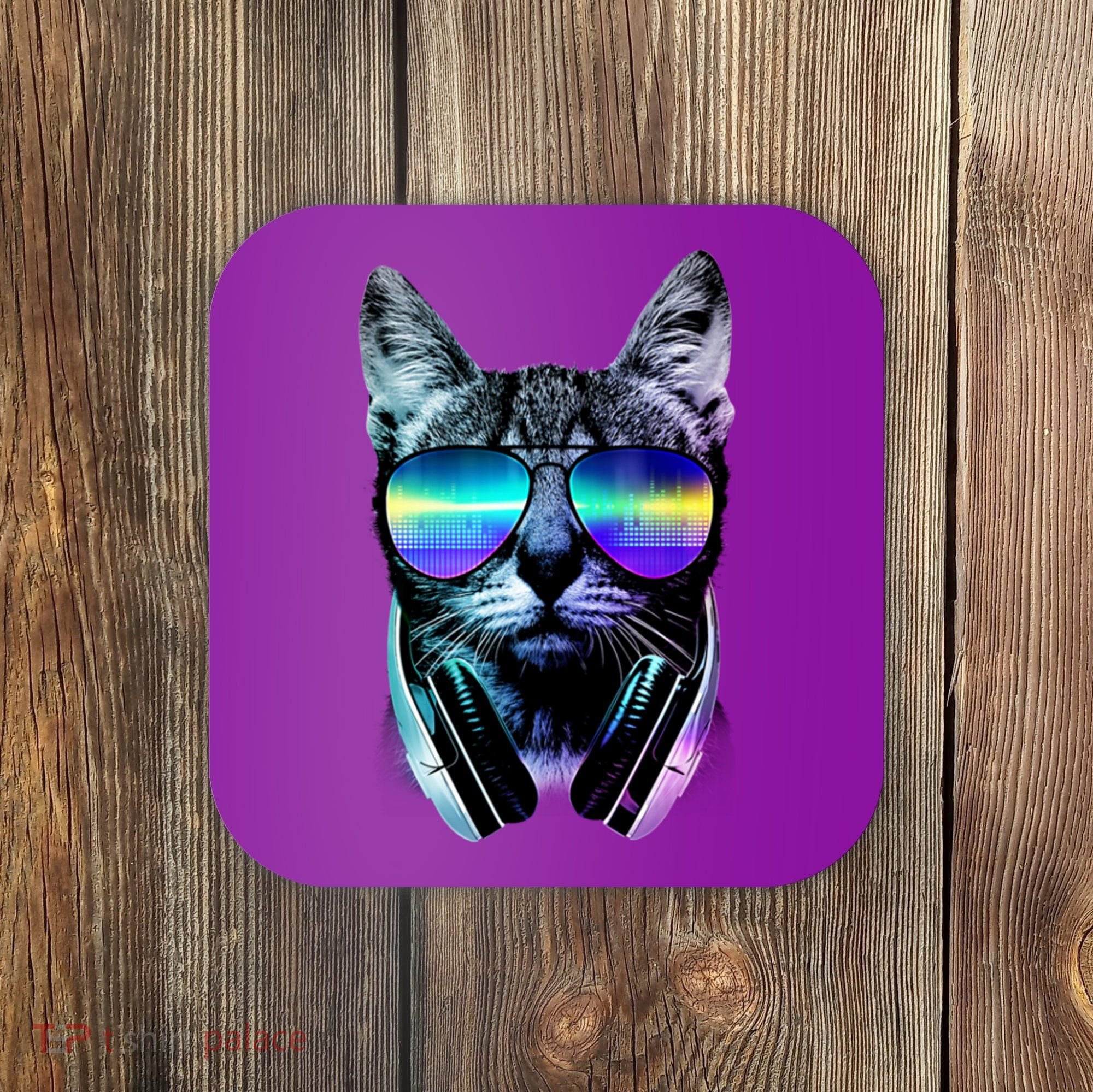 DJ Cat Retro Coaster