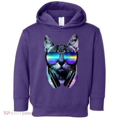 DJ Cat Retro Toddler Hoodie