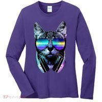 DJ Cat Retro Women's Long Sleeve Shirt thumb 0