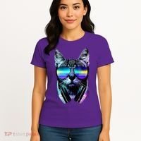 DJ Cat Retro Women's T-Shirt thumb 4