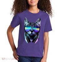 DJ Cat Retro Kids T-Shirt thumb 2
