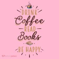 Drink Coffee Read Books Be Happy Shirt Coffee Lover Coaster thumb 2