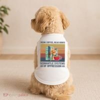 Drink Coffee Read Books Dismantle Systems Of Oppression Doggie Tank thumb 2