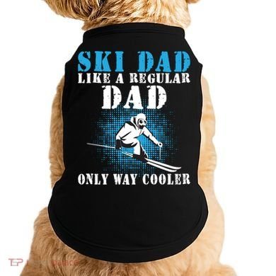 Distressed Cool Ski Dad Skiing Winter Sports Novelty Gift Doggie Tank