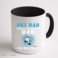 Distressed Cool Ski Dad Skiing Winter Sports Novelty Gift Coffee Mug thumb 1