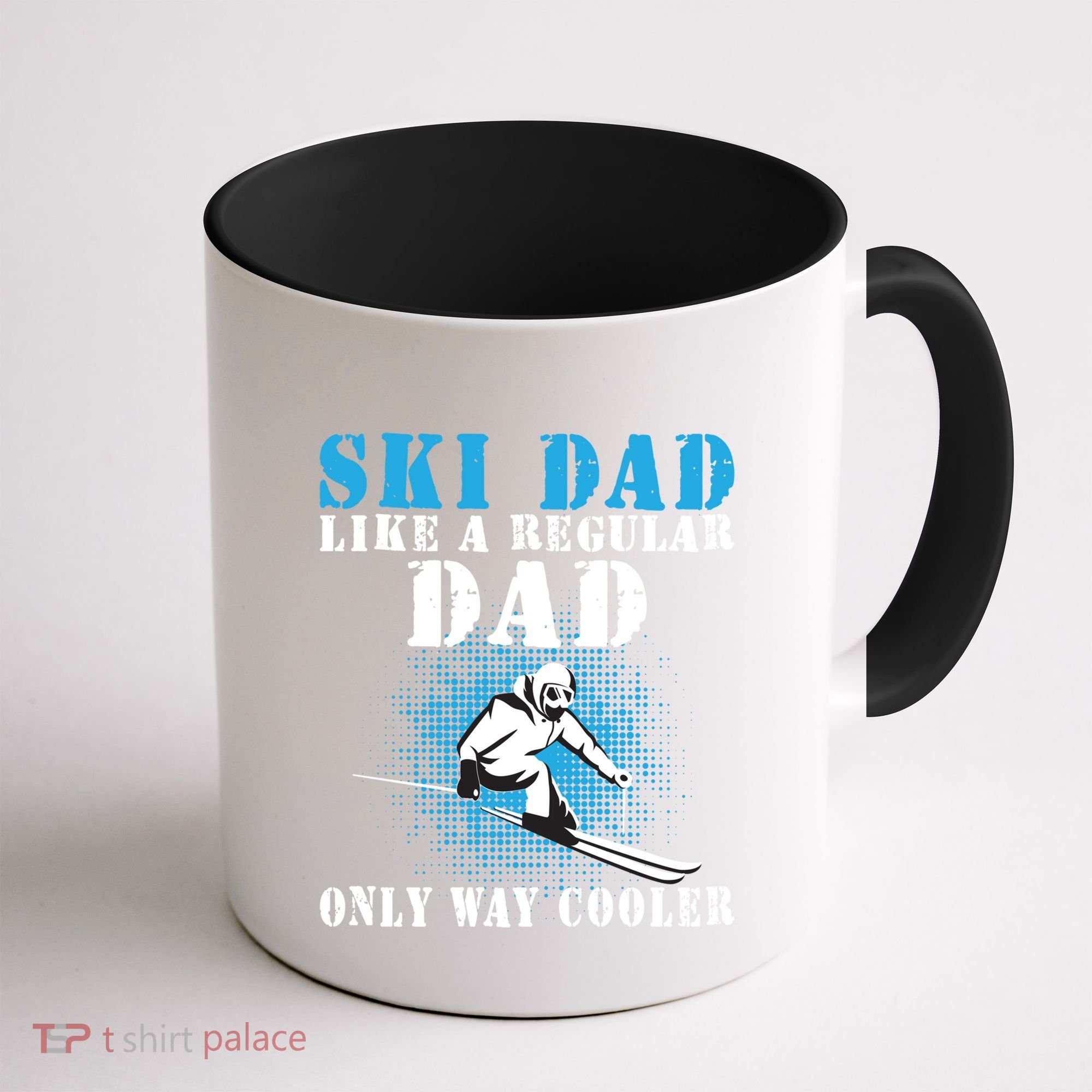 Distressed Cool Ski Dad Skiing Winter Sports Novelty Gift Coffee Mug