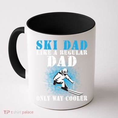 Distressed Cool Ski Dad Skiing Winter Sports Novelty Gift Coffee Mug