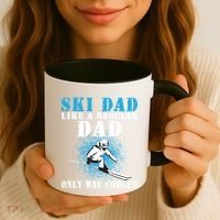 Distressed Cool Ski Dad Skiing Winter Sports Novelty Gift Coffee Mug thumb 3