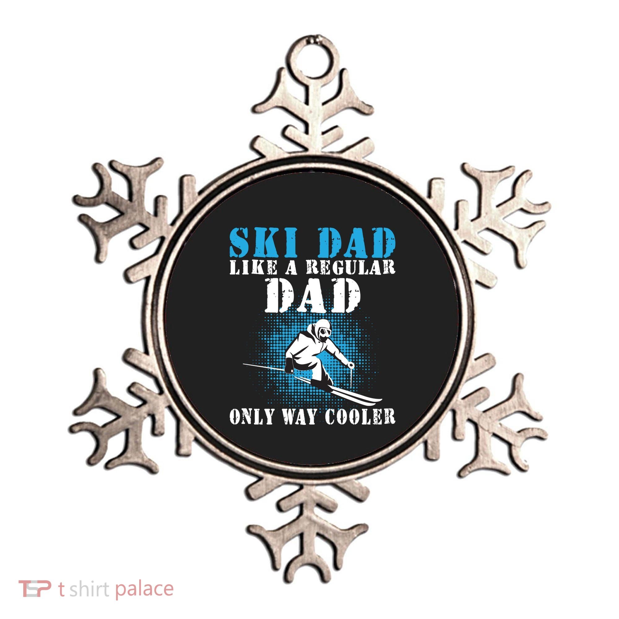 Distressed Cool Ski Dad Skiing Winter Sports Novelty Gift Ornament
