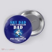 Distressed Cool Ski Dad Skiing Winter Sports Novelty Gift Button thumb 0