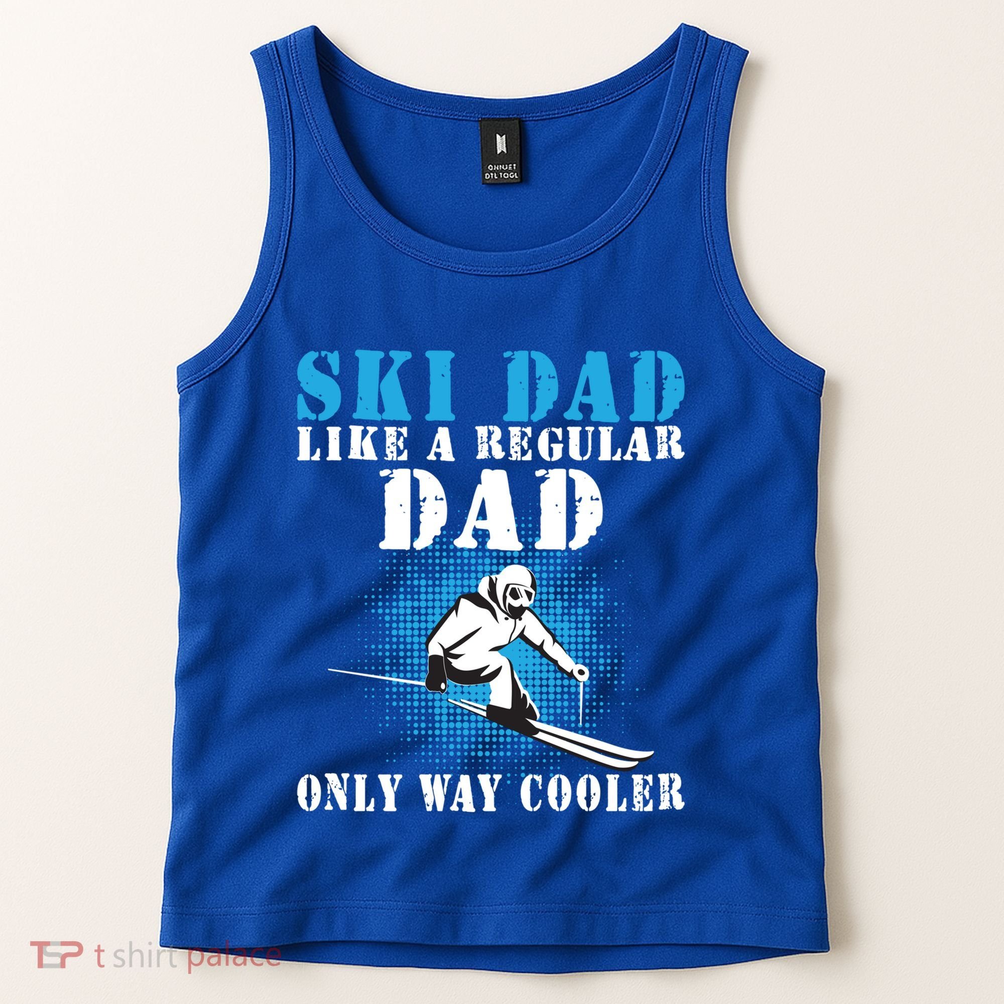 Distressed Cool Ski Dad Skiing Winter Sports Novelty Gift Tank Top