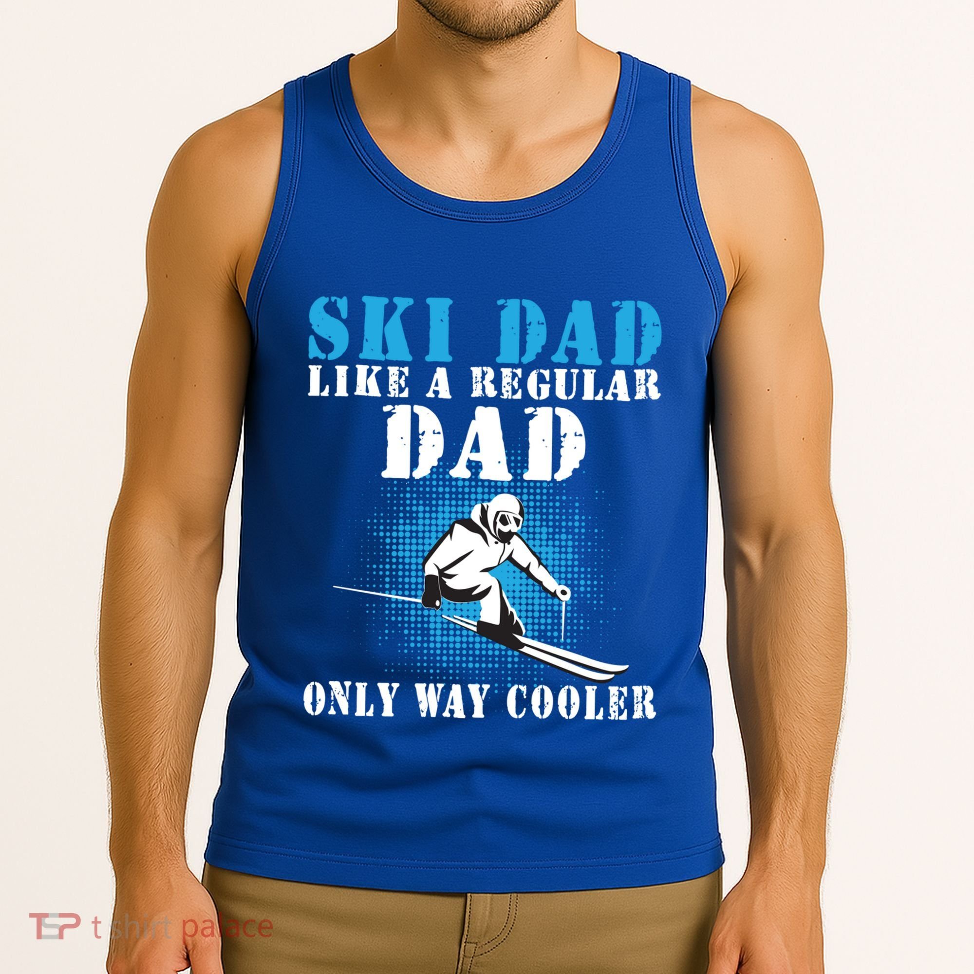 Distressed Cool Ski Dad Skiing Winter Sports Novelty Gift Tank Top