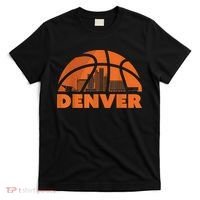 Denver City Skyline Colorado Basketball Gift Fan Jersey T-Shirt thumb 0