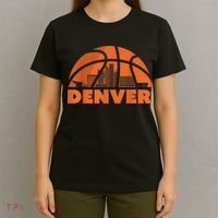 Denver City Skyline Colorado Basketball Gift Fan Jersey T-Shirt thumb 4