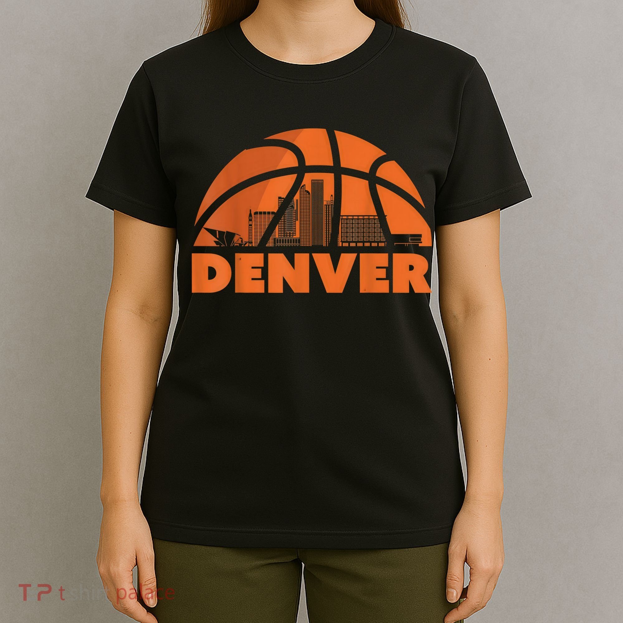 Denver City Skyline Colorado Basketball Gift Fan Jersey T-Shirt
