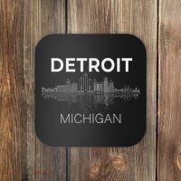 Detroit City Skyline Michigan Souvenir Detroit Coaster thumb 0