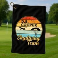 Db Cooper Skydiving Team 1971 Vintge Skyjacking History Gift Golf Towel thumb 1