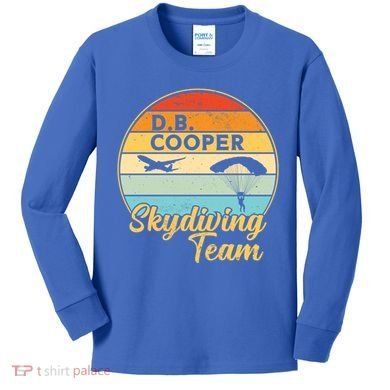 Db Cooper Skydiving Team 1971 Vintge Skyjacking History Gift Kids Long Sleeve Shirt