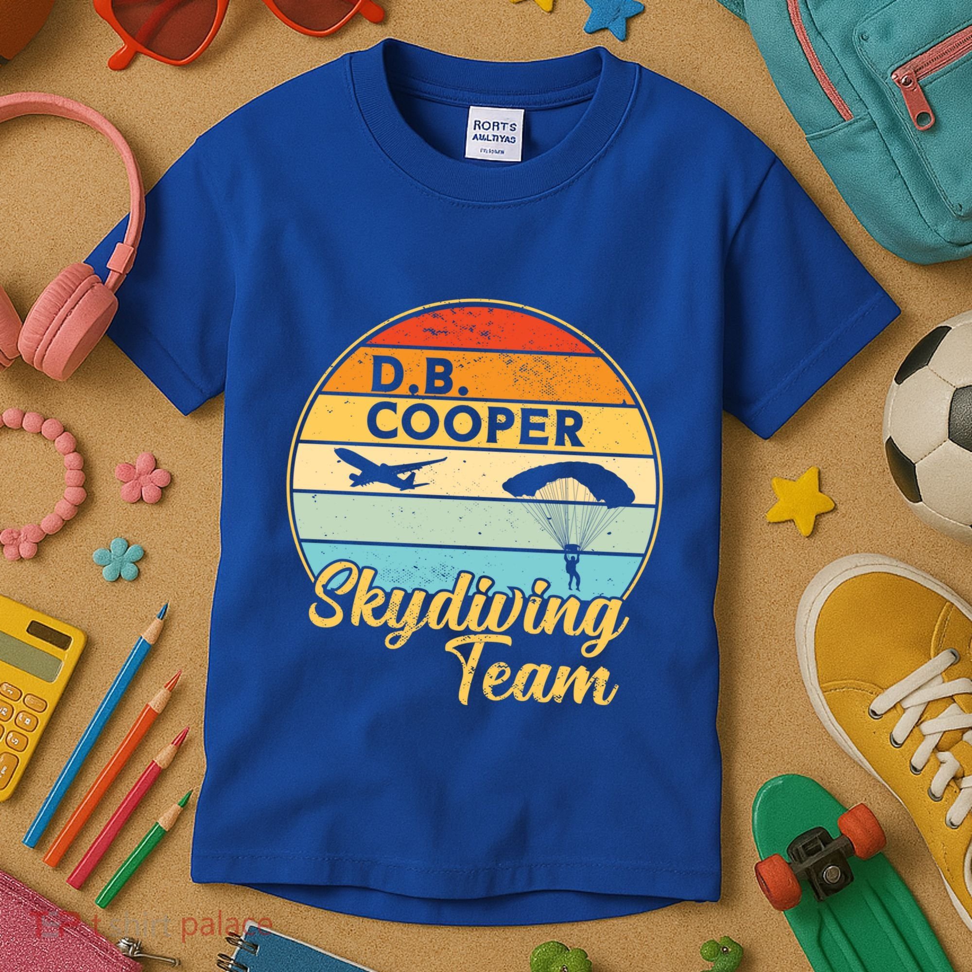 Db Cooper Skydiving Team 1971 Vintge Skyjacking History Gift Kids T-Shirt