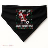 Dabbing Christmas Soccer Ho Santa Elf Ugly Xmas Sweater Cool Gift USA-Made Doggie Bandana thumb 0