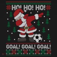 Dabbing Christmas Soccer Ho Santa Elf Ugly Xmas Sweater Cool Gift Women's Hoodie thumb 2