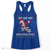 Dabbing Christmas Soccer Ho Santa Elf Ugly Xmas Sweater Cool Gift Women's Tank Top thumb 0