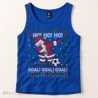 Dabbing Christmas Soccer Ho Santa Elf Ugly Xmas Sweater Cool Gift Tank Top thumb 2