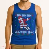 Dabbing Christmas Soccer Ho Santa Elf Ugly Xmas Sweater Cool Gift Tank Top thumb 3
