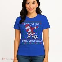 Dabbing Christmas Soccer Ho Santa Elf Ugly Xmas Sweater Cool Gift Women's T-Shirt thumb 4