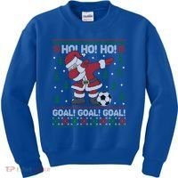 Dabbing Christmas Soccer Ho Santa Elf Ugly Xmas Sweater Cool Gift Kids Sweatshirt thumb 0