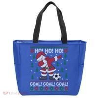Dabbing Christmas Soccer Ho Santa Elf Ugly Xmas Sweater Cool Gift Tote Bag thumb 0
