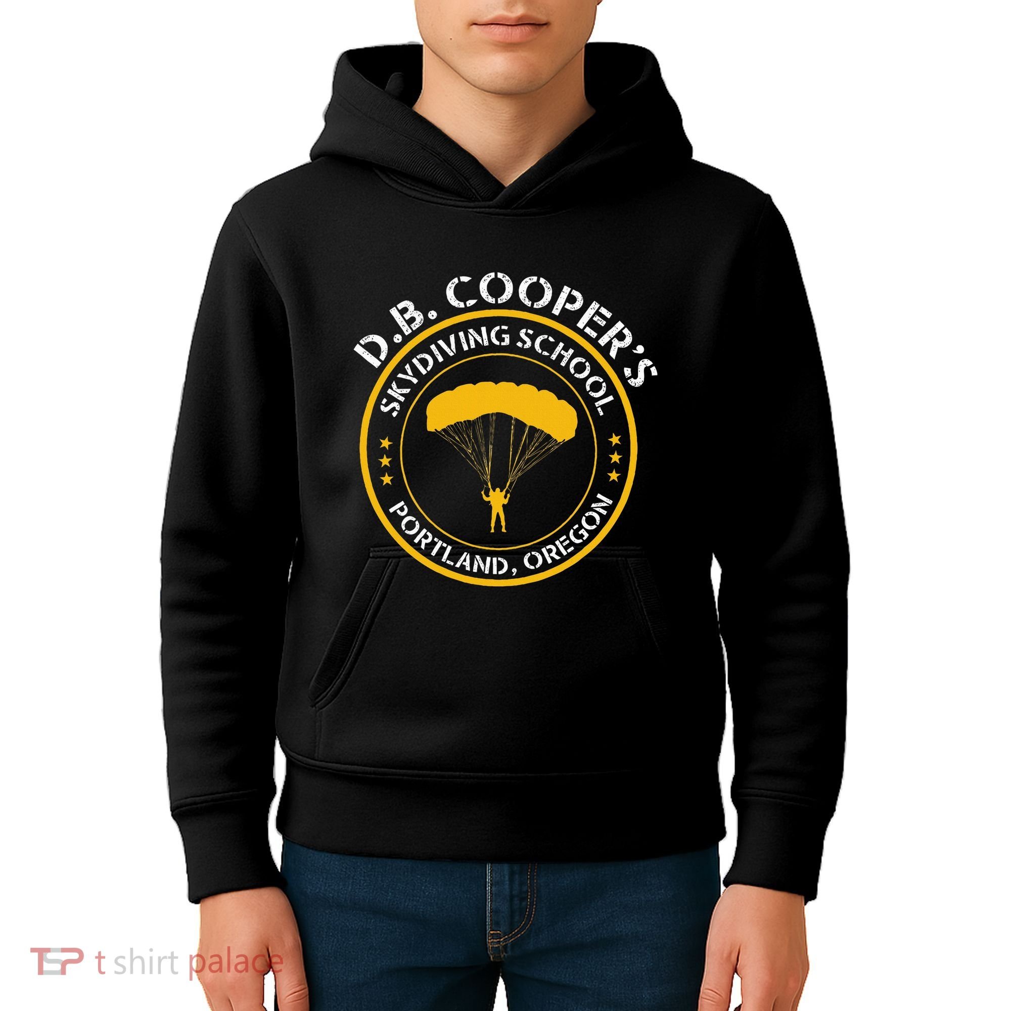 Db Cooper Skydiving School Portland Oregon Kids Hoodie