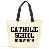Doublecrossclothingco Catholic School Survivor Tote Bag thumb 0
