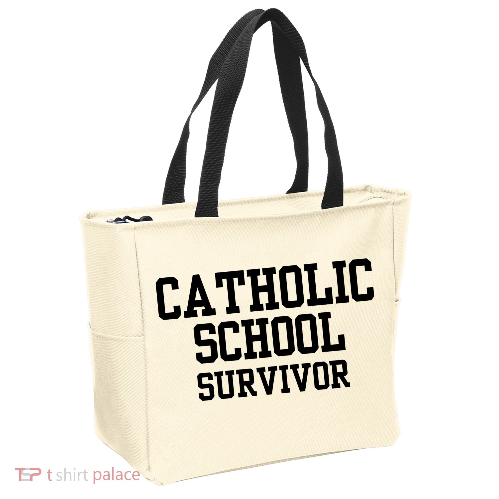 Doublecrossclothingco Catholic School Survivor Tote Bag