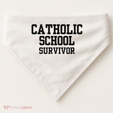 Doublecrossclothingco Catholic School Survivor USA-Made Doggie Bandana