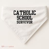 Doublecrossclothingco Catholic School Survivor USA-Made Doggie Bandana thumb 0