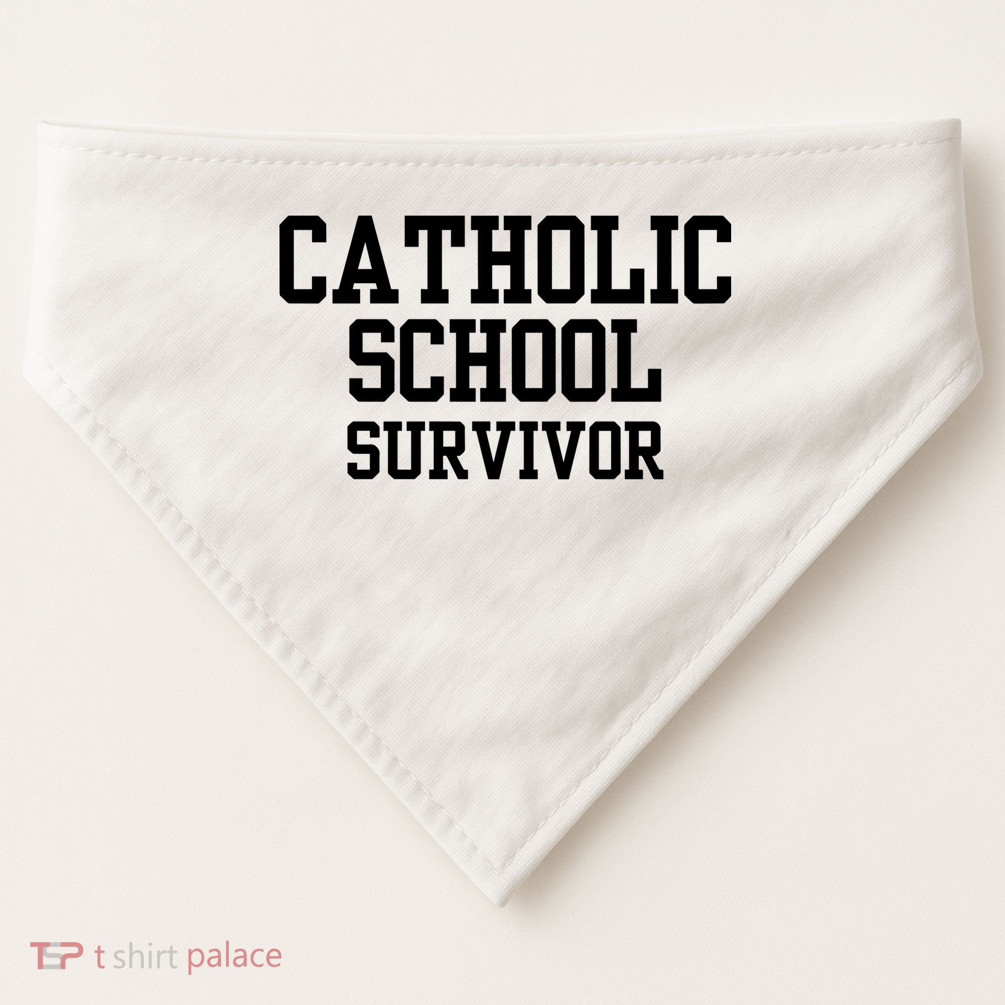 Doublecrossclothingco Catholic School Survivor USA-Made Doggie Bandana