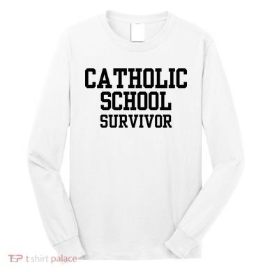 Doublecrossclothingco Catholic School Survivor Long Sleeve Shirt