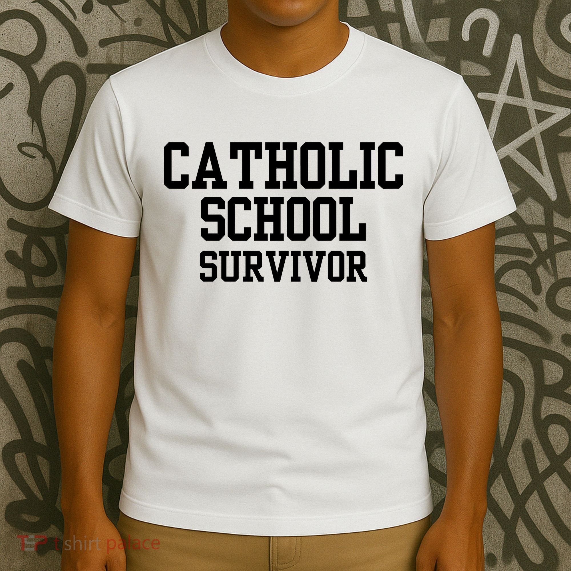 Doublecrossclothingco Catholic School Survivor T-Shirt