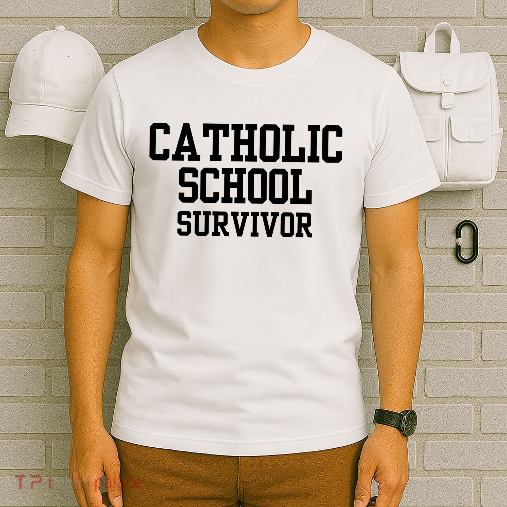 Doublecrossclothingco Catholic School Survivor T-Shirt