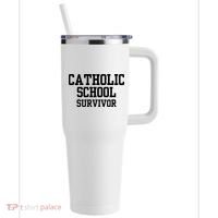 Doublecrossclothingco Catholic School Survivor 40oz Vacuum Insulated Stainless Steel Travel Tumbler thumb 0
