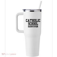 Doublecrossclothingco Catholic School Survivor 40oz Vacuum Insulated Stainless Steel Travel Tumbler thumb 2