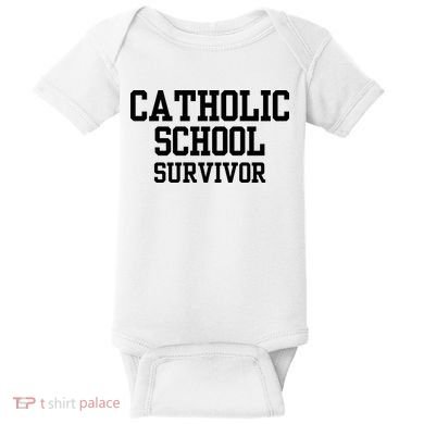 Doublecrossclothingco Catholic School Survivor Baby Bodysuit