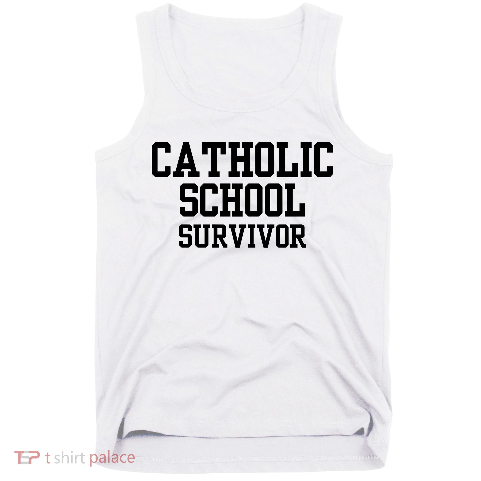 Doublecrossclothingco Catholic School Survivor Tank Top
