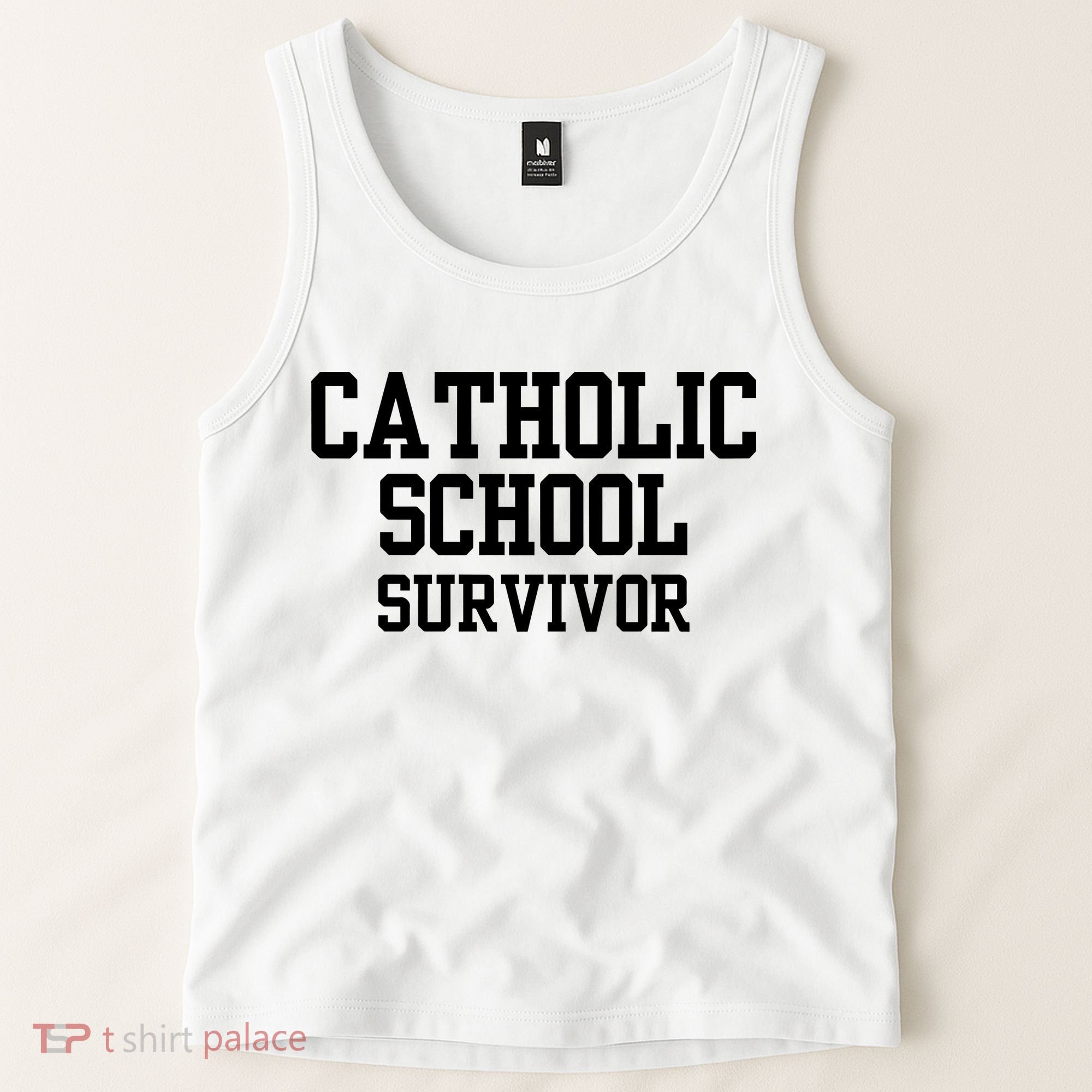 Doublecrossclothingco Catholic School Survivor Tank Top