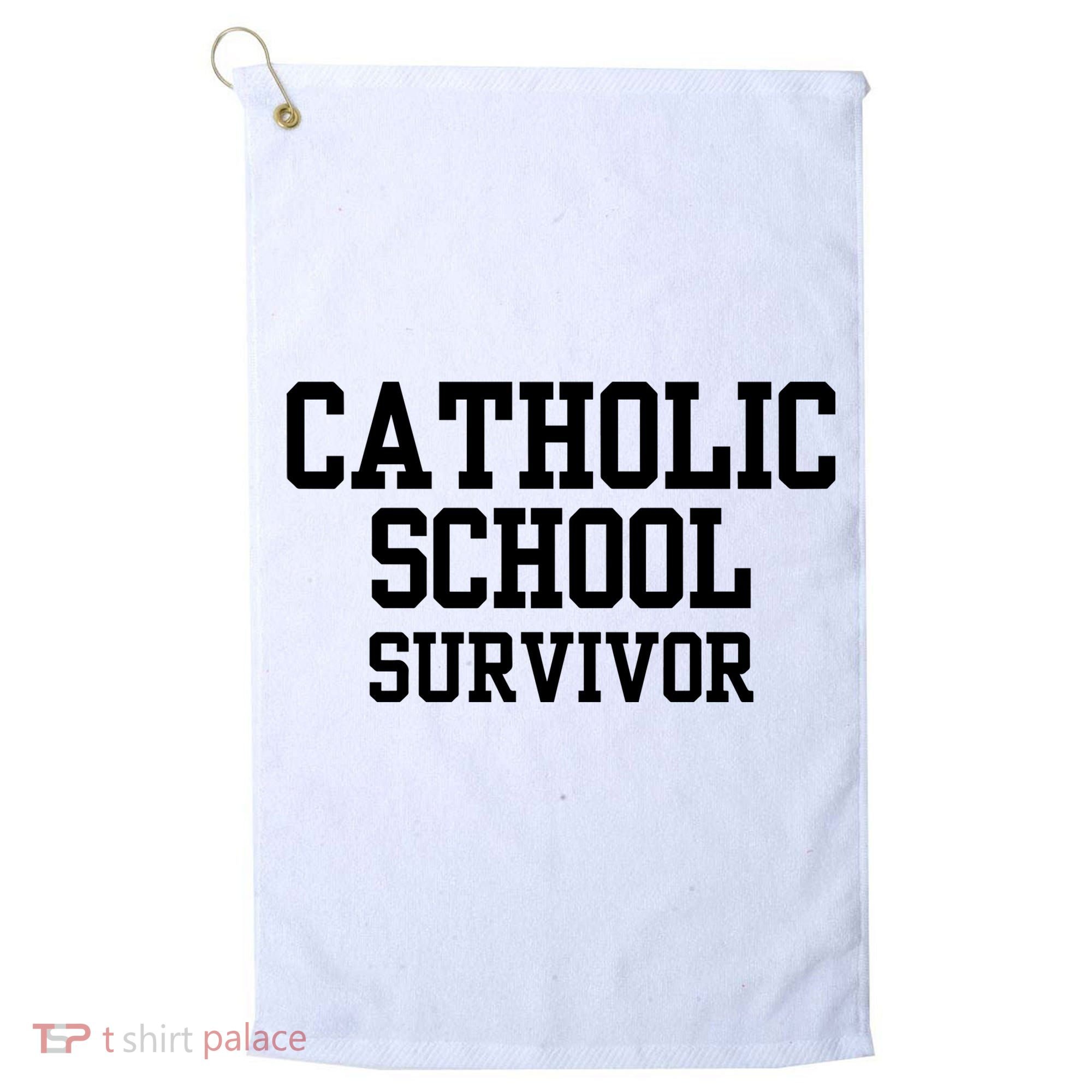 Doublecrossclothingco Catholic School Survivor Golf Towel