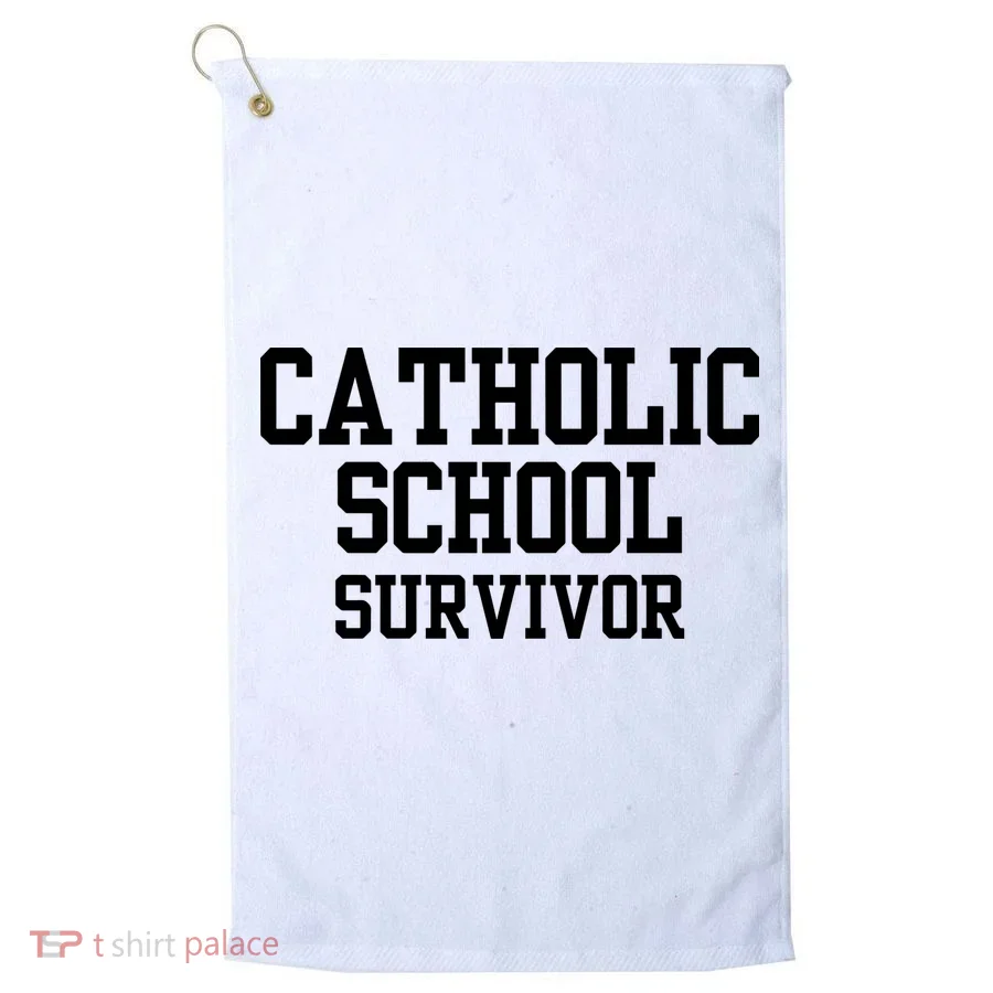 Doublecrossclothingco Catholic School Survivor Golf Towel