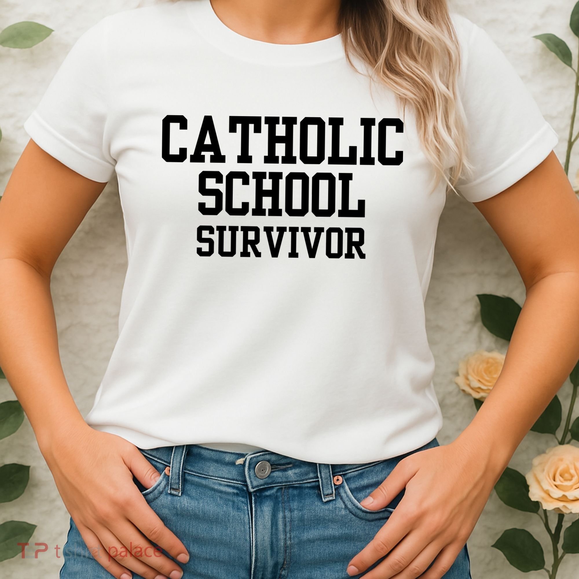 Doublecrossclothingco Catholic School Survivor Women's T-Shirt