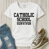 Doublecrossclothingco Catholic School Survivor Women's T-Shirt thumb 3